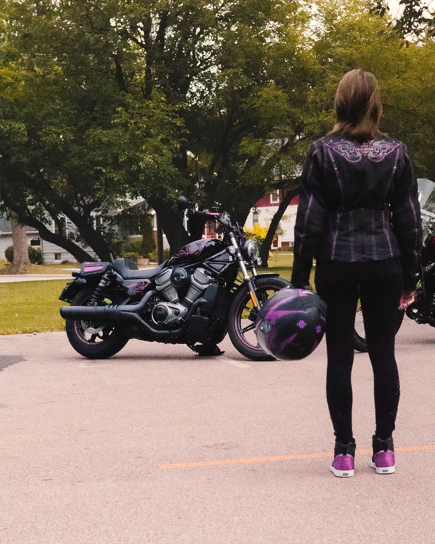 Motorcycle and owner portrait photography