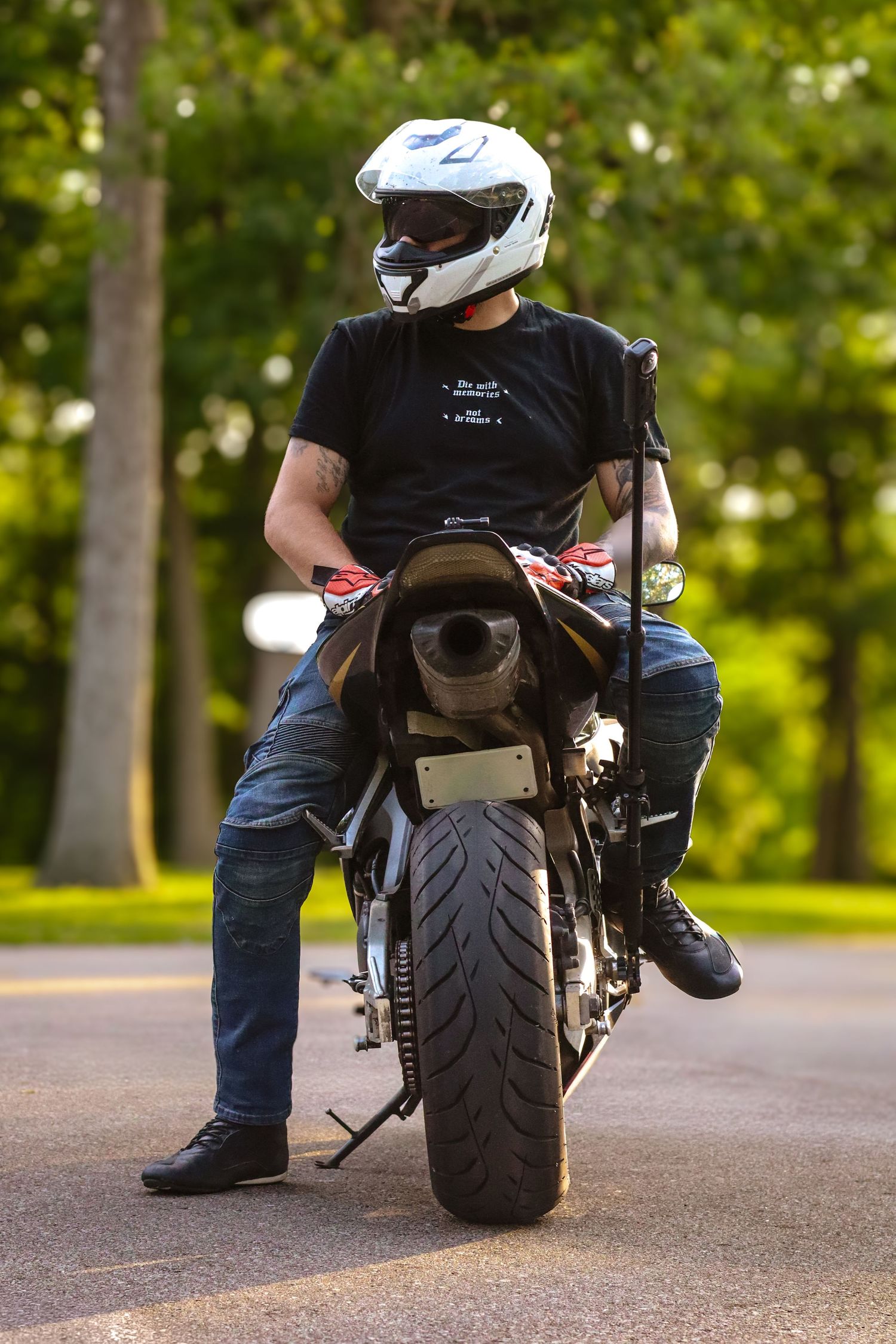 Motorcycle and owner portrait photography
