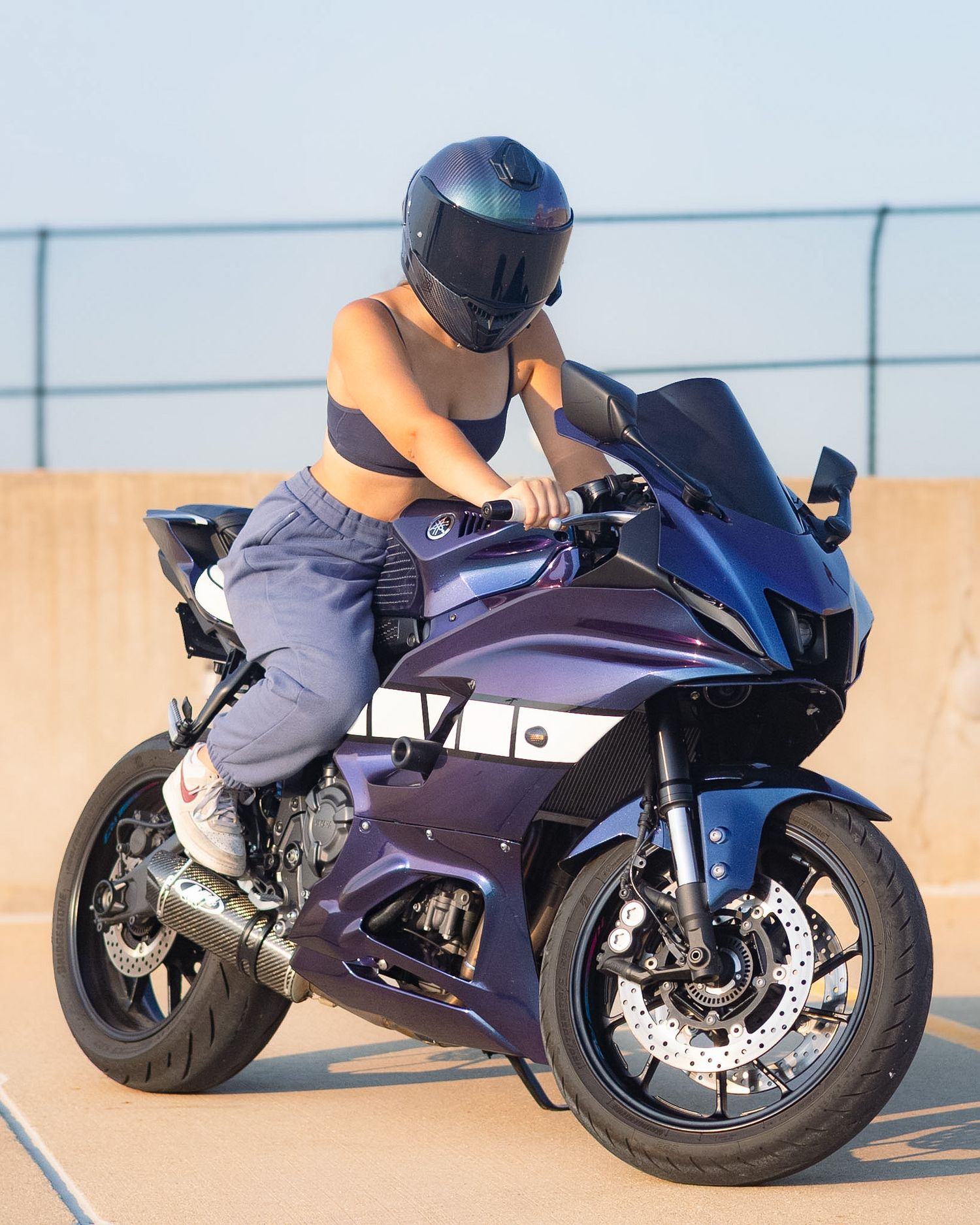 Motorcycle and owner portrait photography