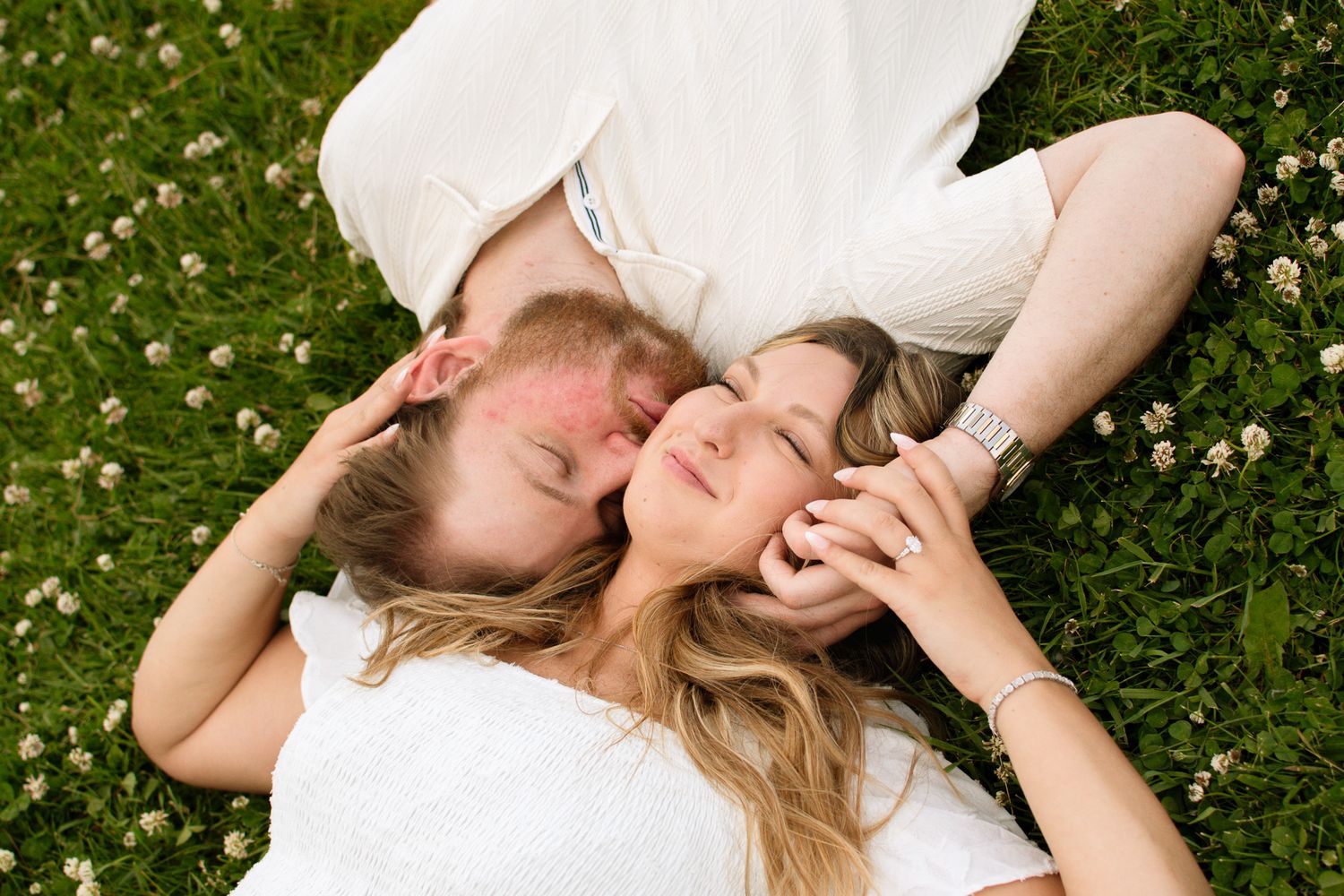 Candid portrait of a couple during an engagement session