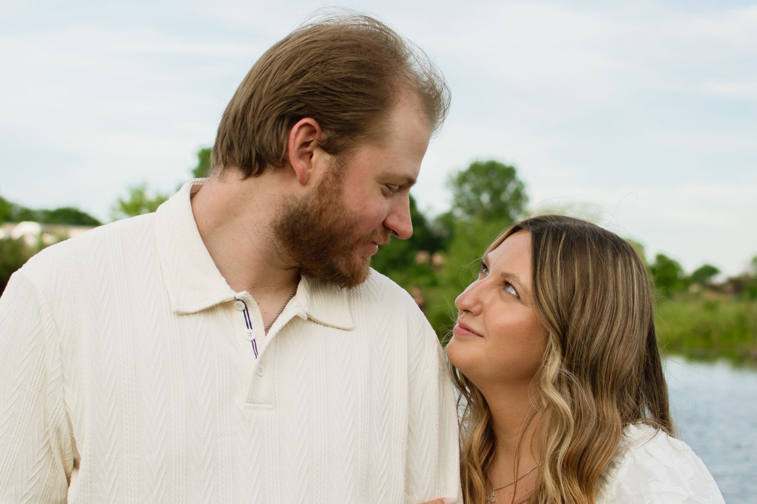 Candid portrait of a couple during an engagement session