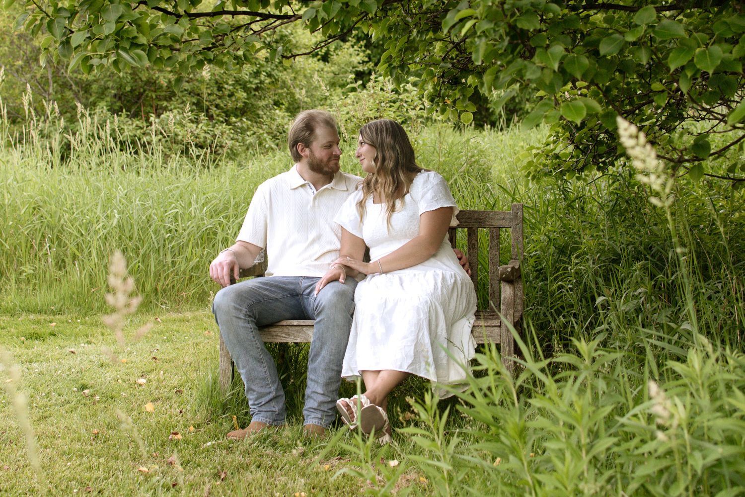 Candid portrait of a couple during an engagement session