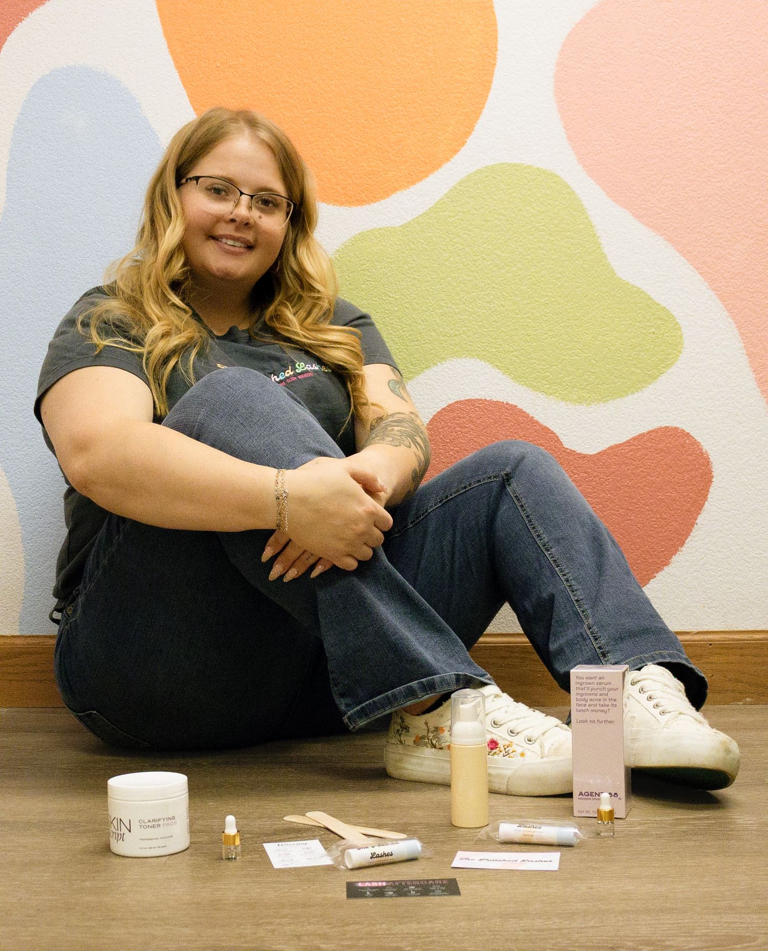 Social media branding photo featuring an esthetician
