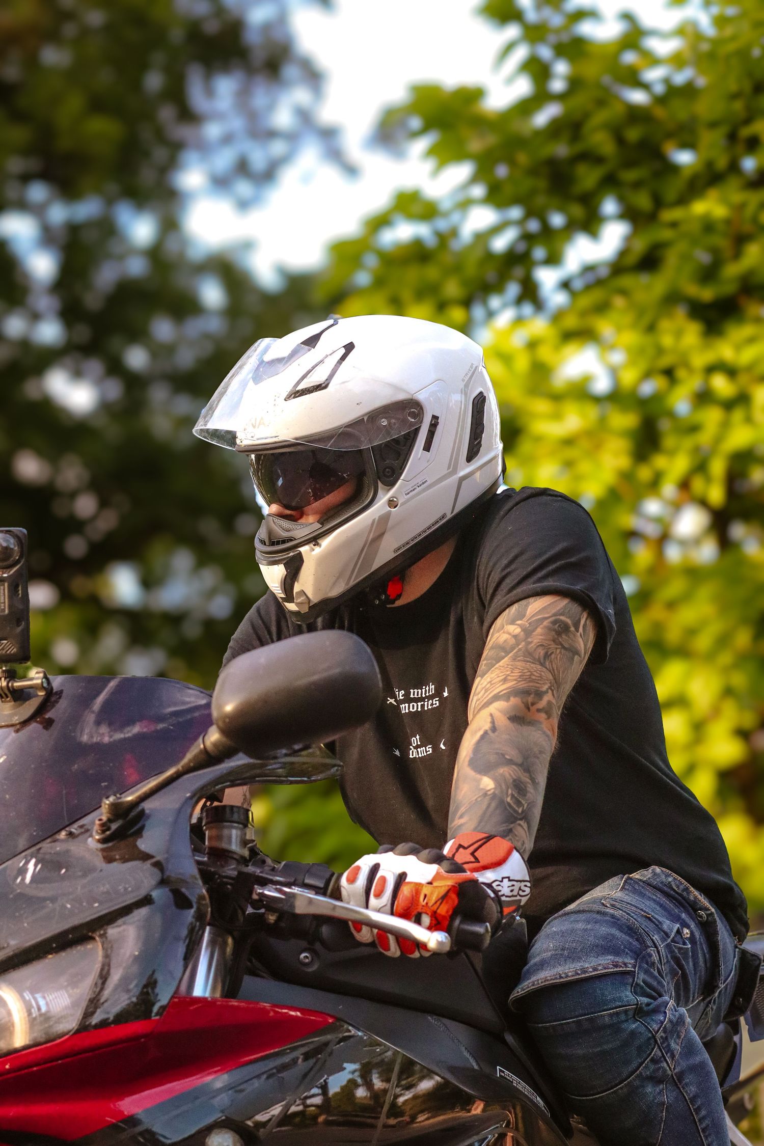 Motorcycle and owner portrait photography