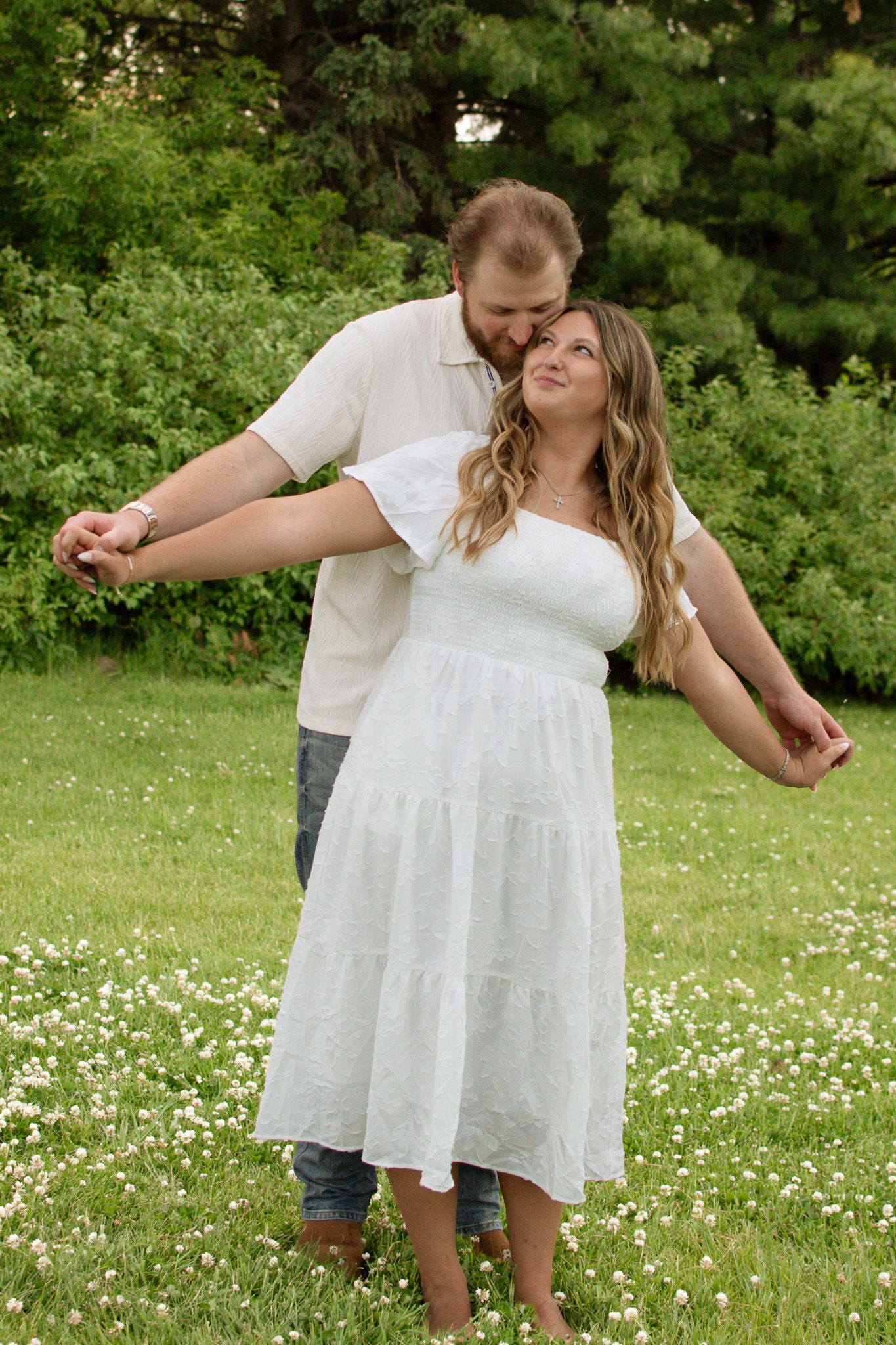 Candid portrait of a couple during an engagement session