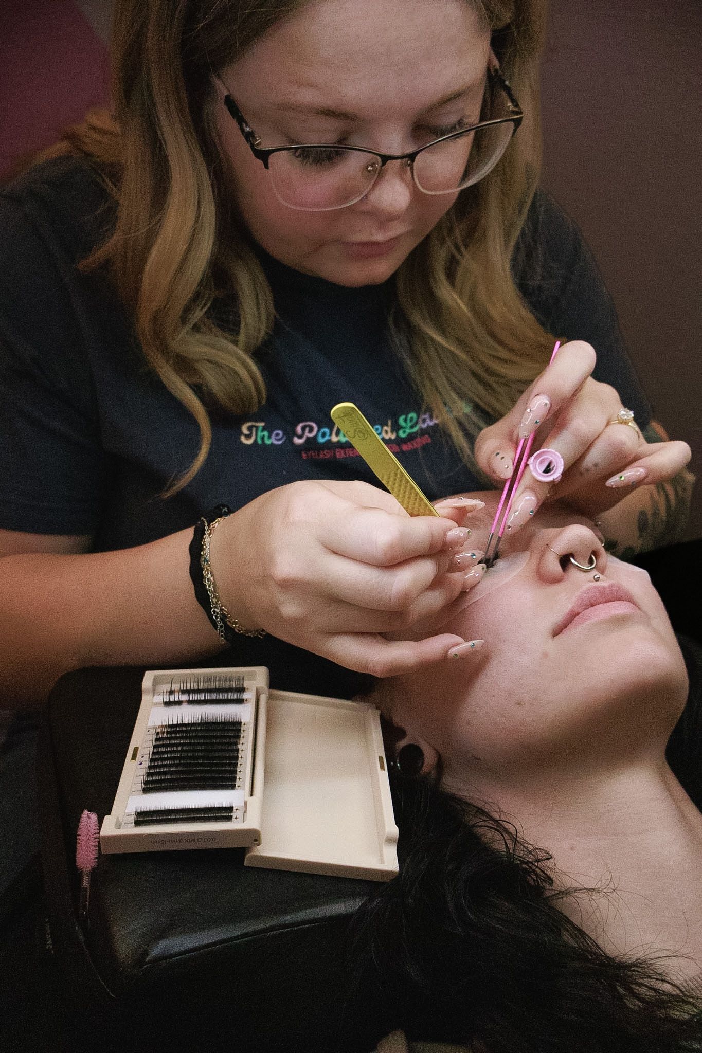 Lash extension service branding photography
