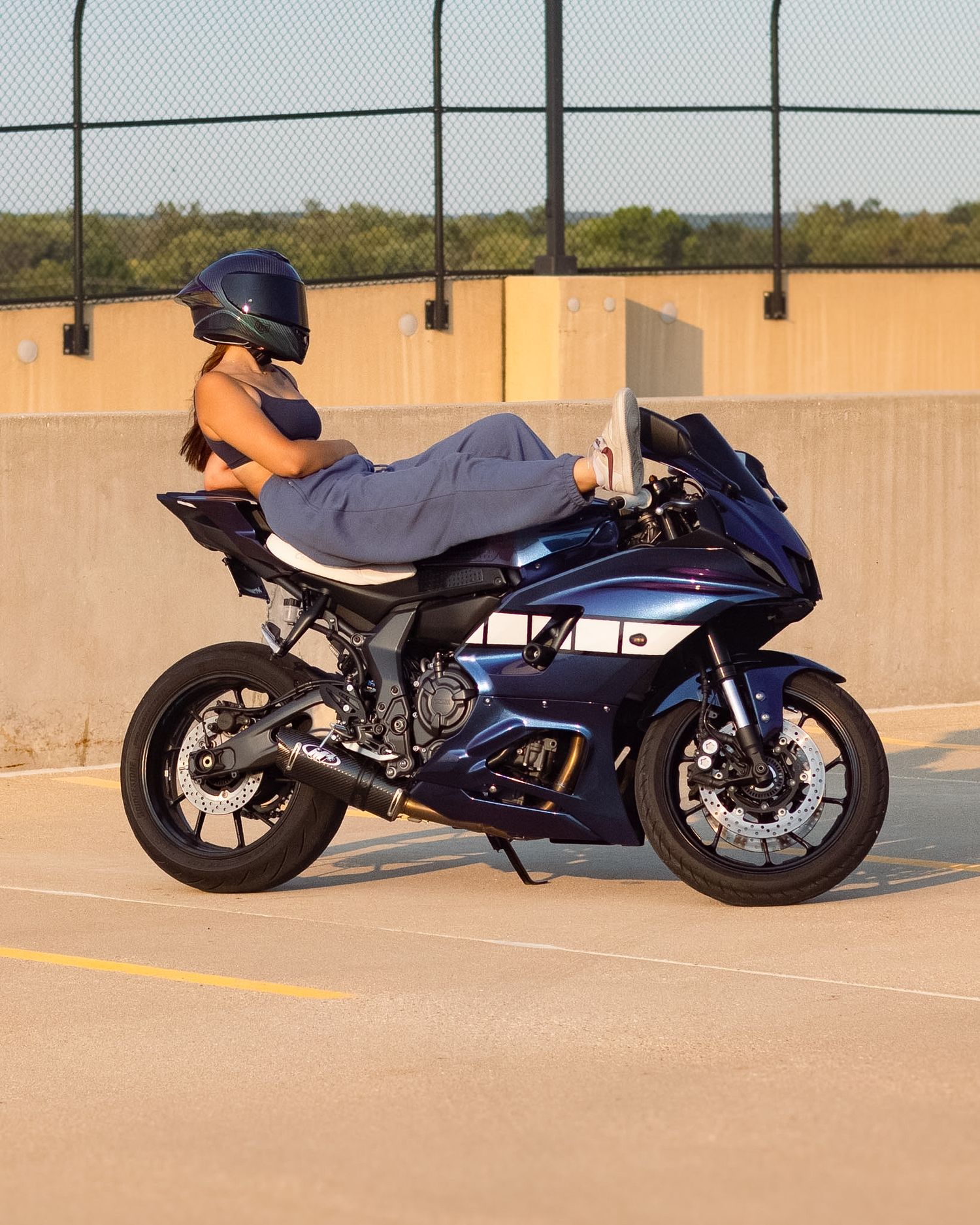 Motorcycle and owner portrait photography