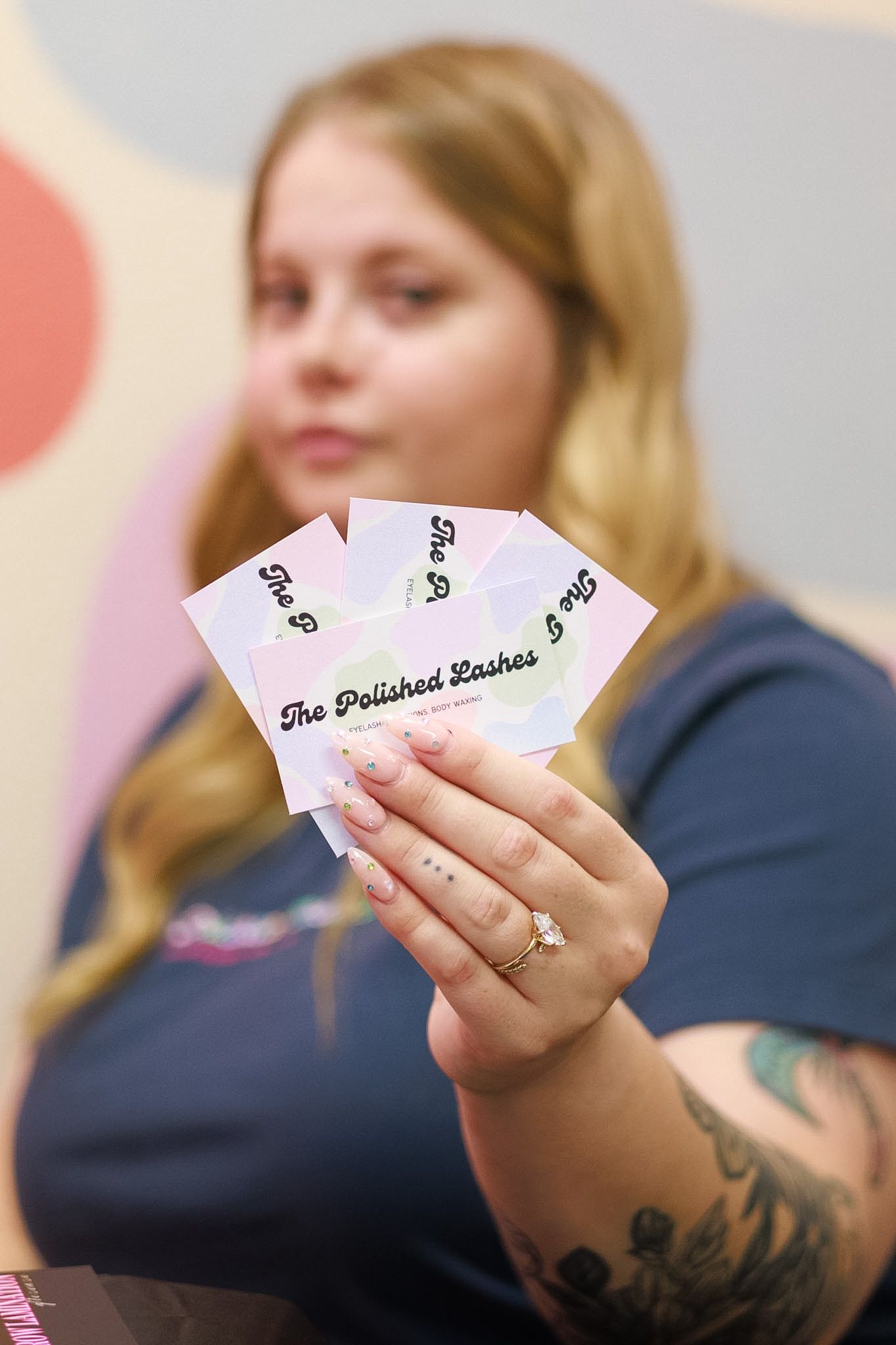 Business cards photographed for a small business