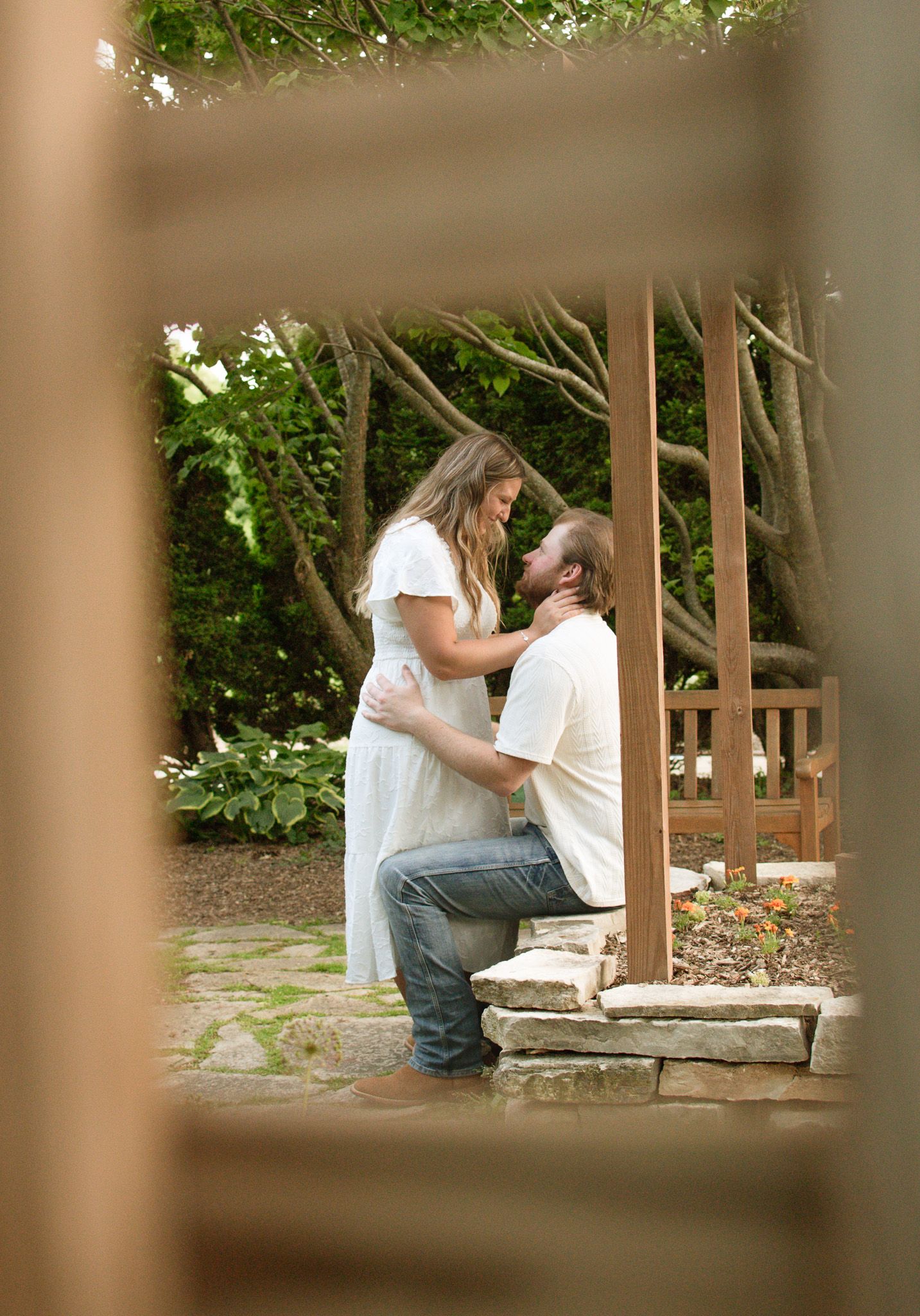 Candid portrait of a couple during an engagement session