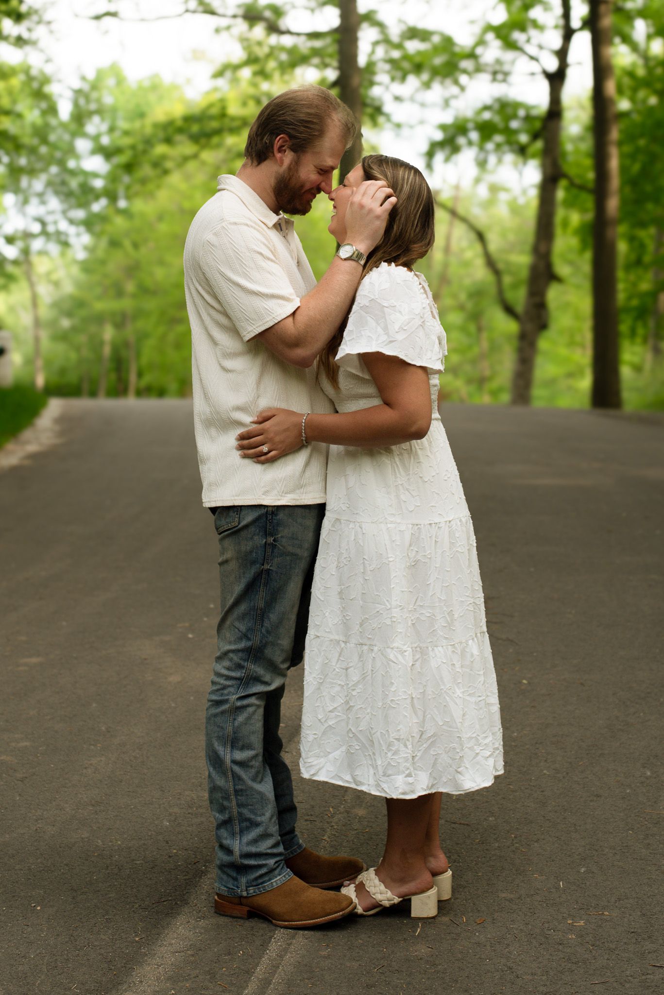 Candid portrait of a couple during an engagement session