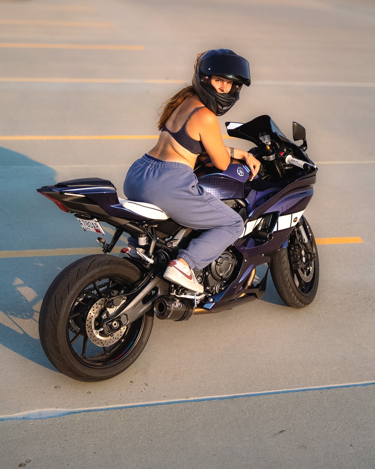 Motorcycle and owner portrait photography