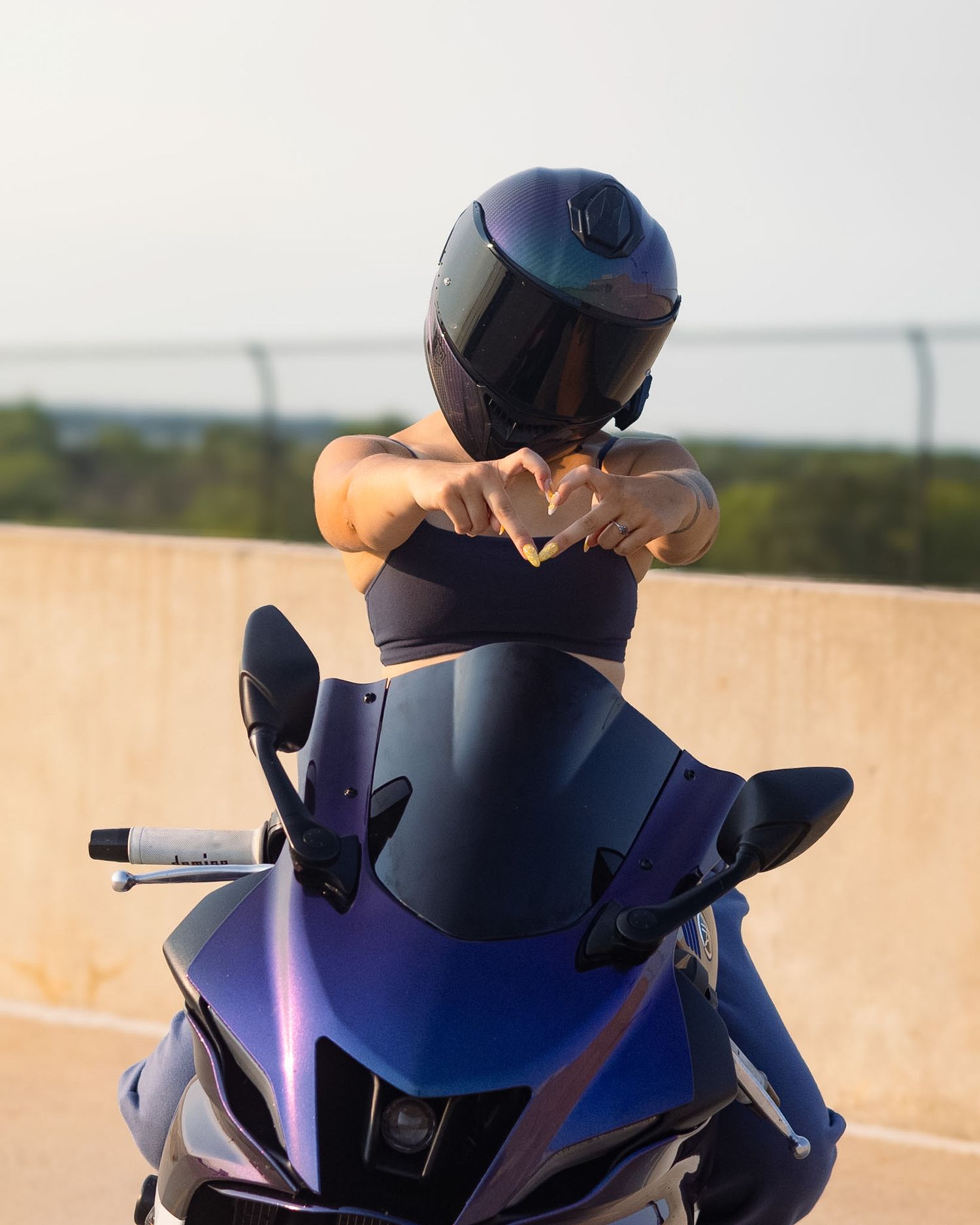 Motorcycle and owner portrait photography