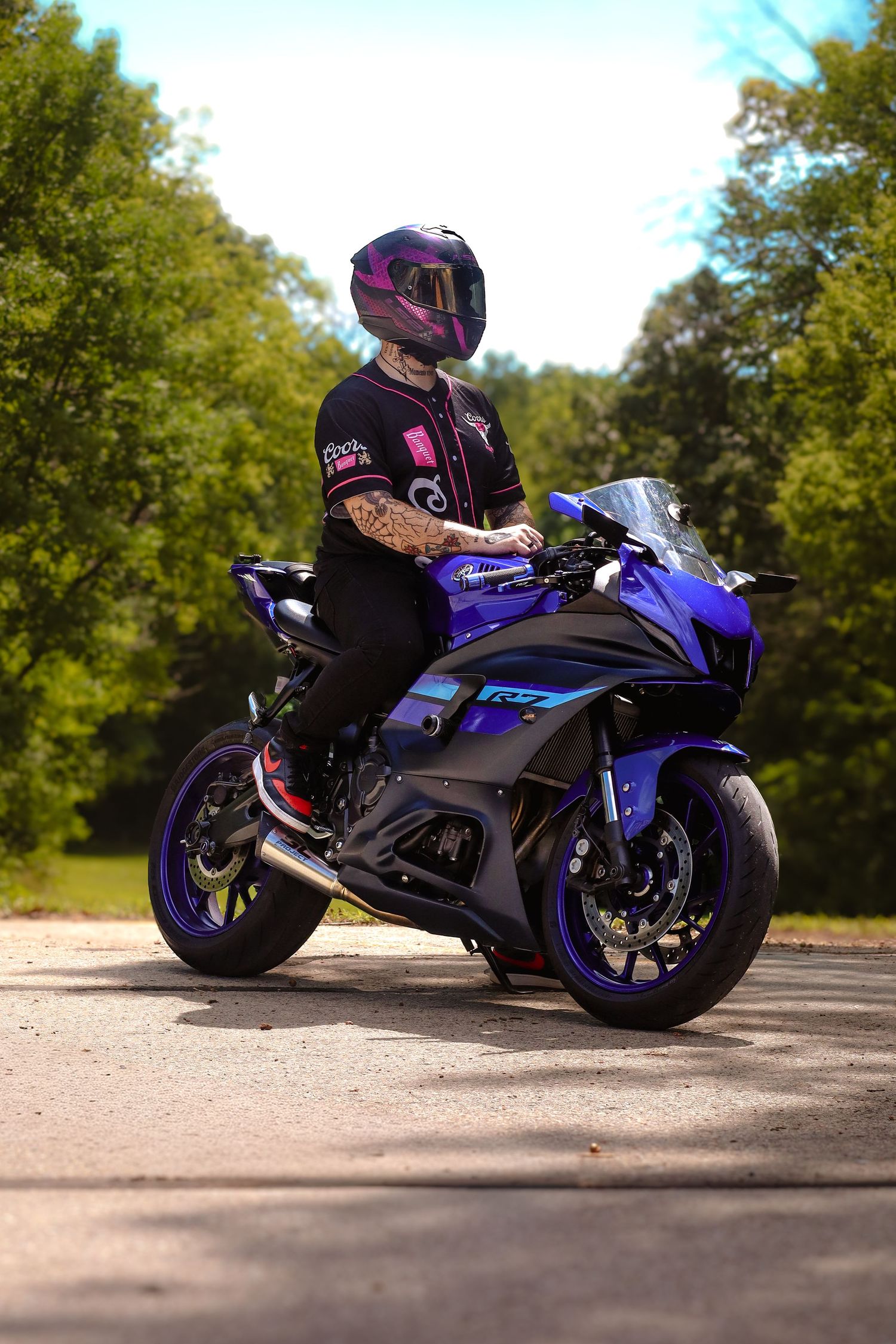 Motorcycle and owner portrait photography