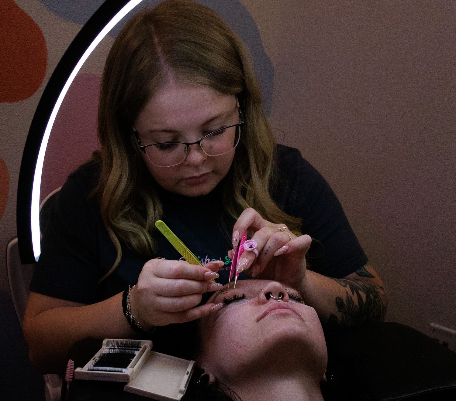 Lash extension service branding photography