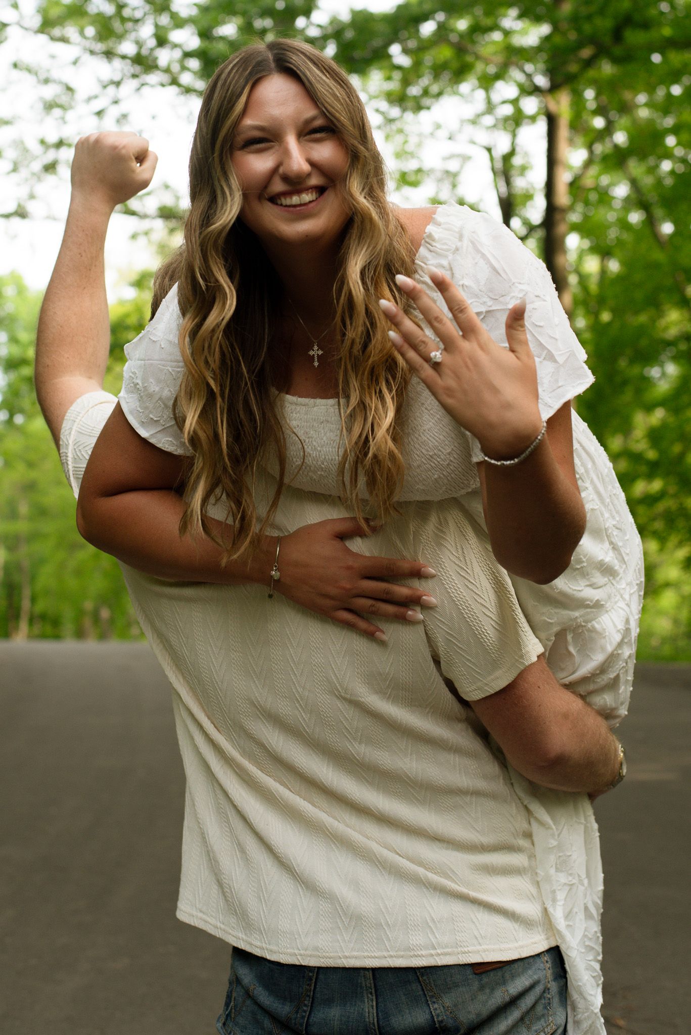Candid portrait of a couple during an engagement session