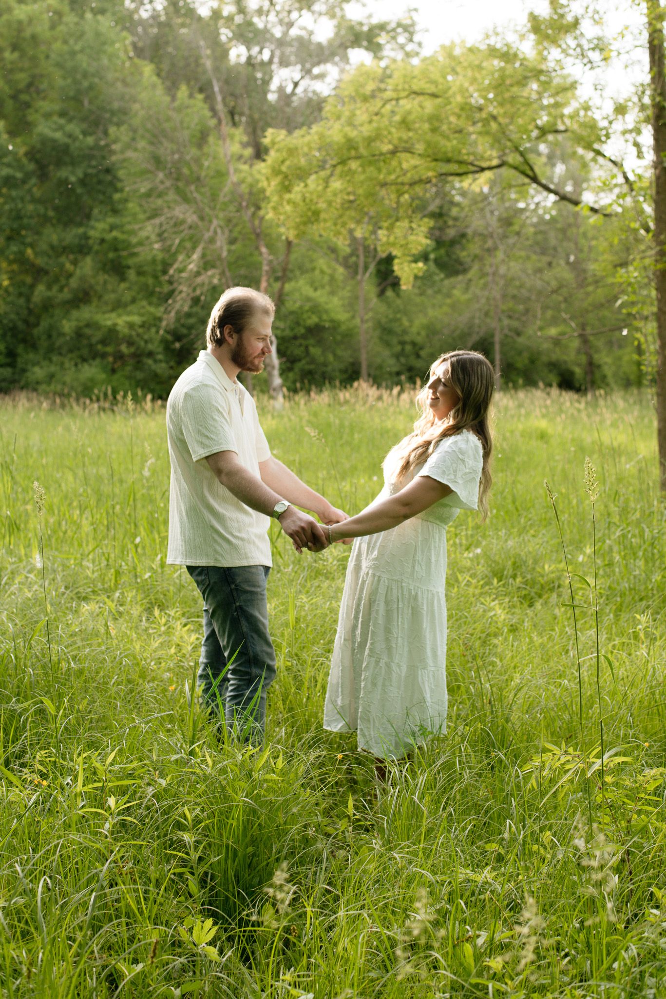 Candid portrait of a couple during an engagement session