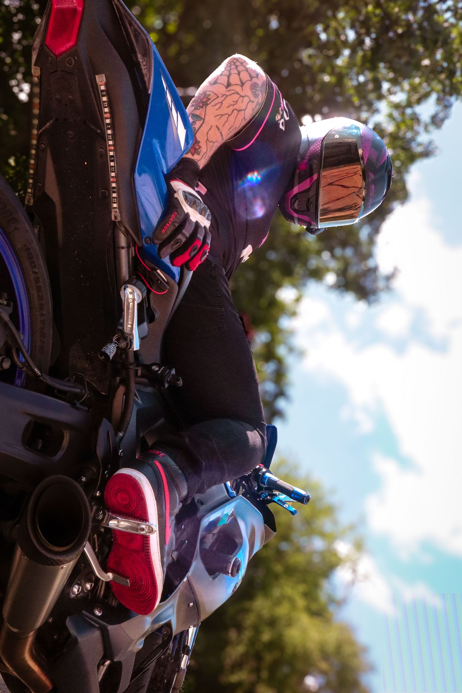 Motorcycle and owner portrait photography