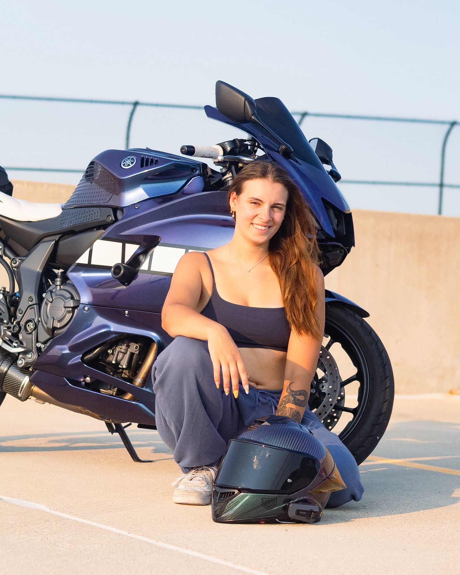 Motorcycle and owner portrait photography