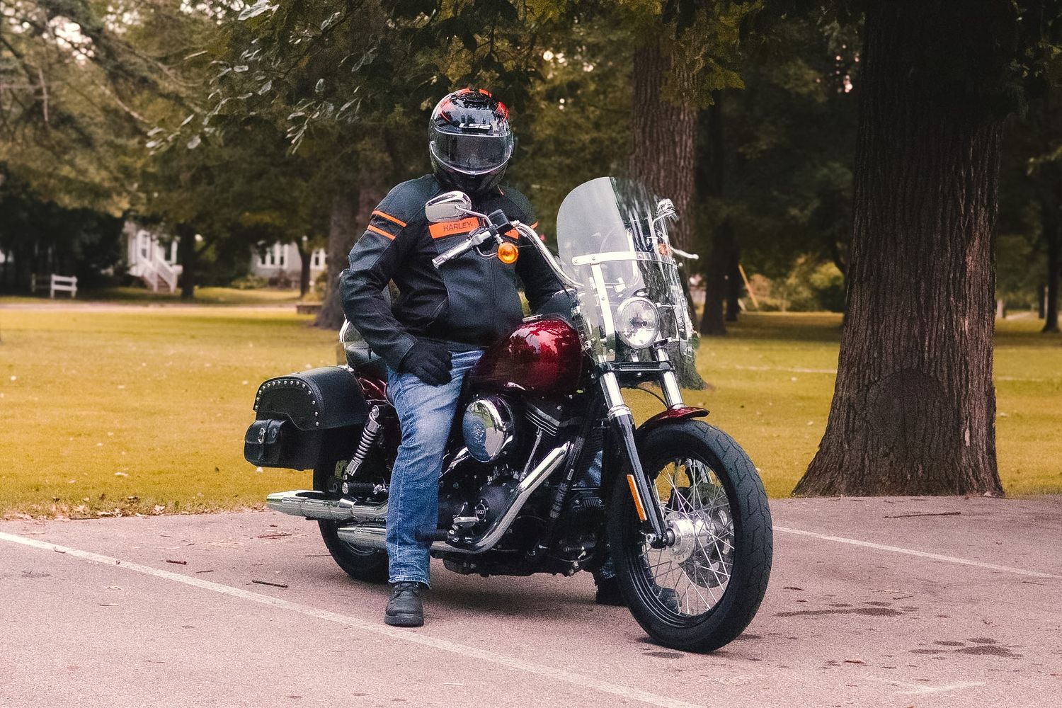 Motorcycle and owner portrait photography