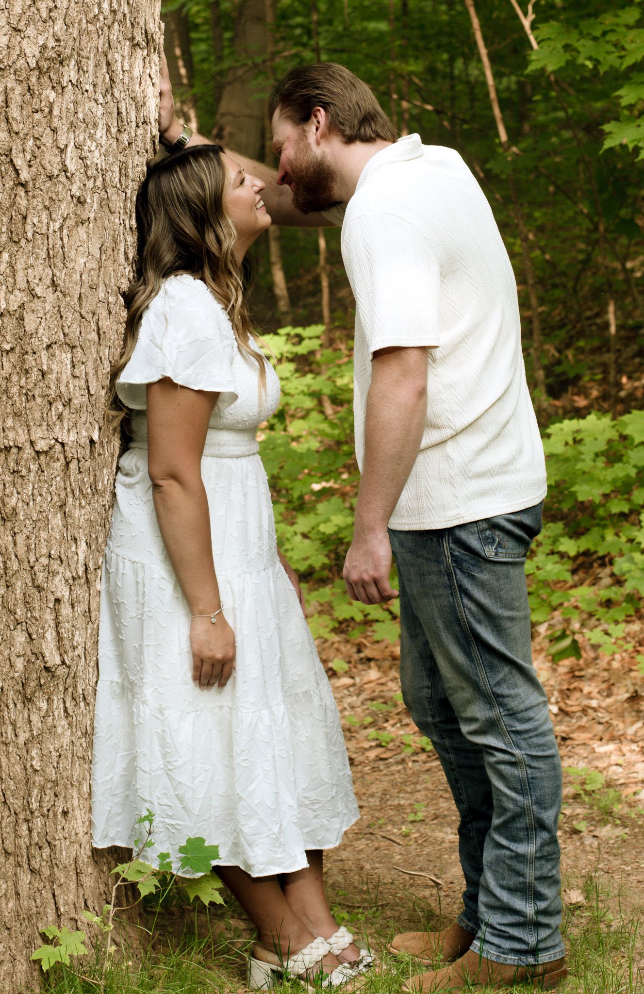 Candid portrait of a couple during an engagement session
