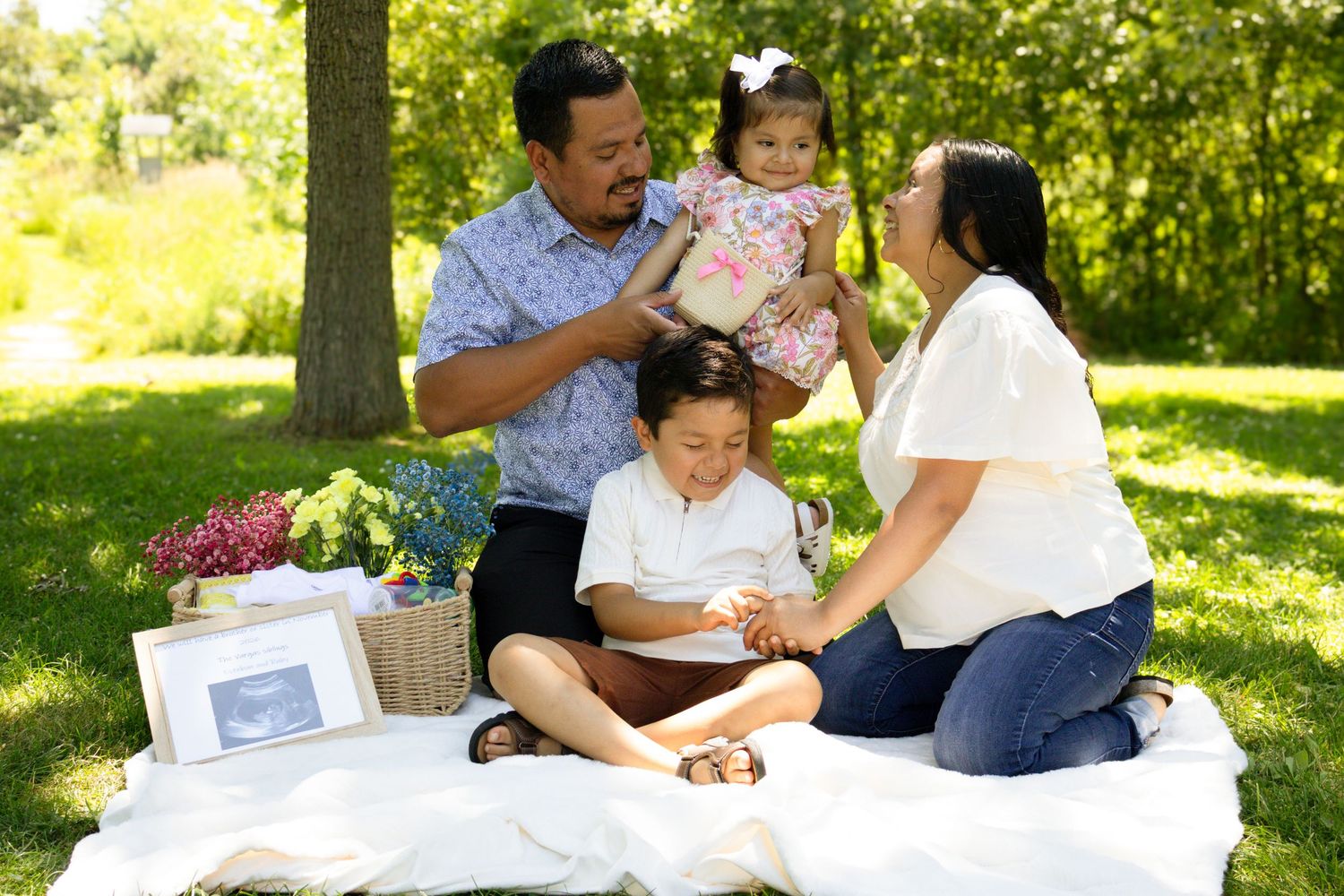 Family portrait during an outdoor photography session