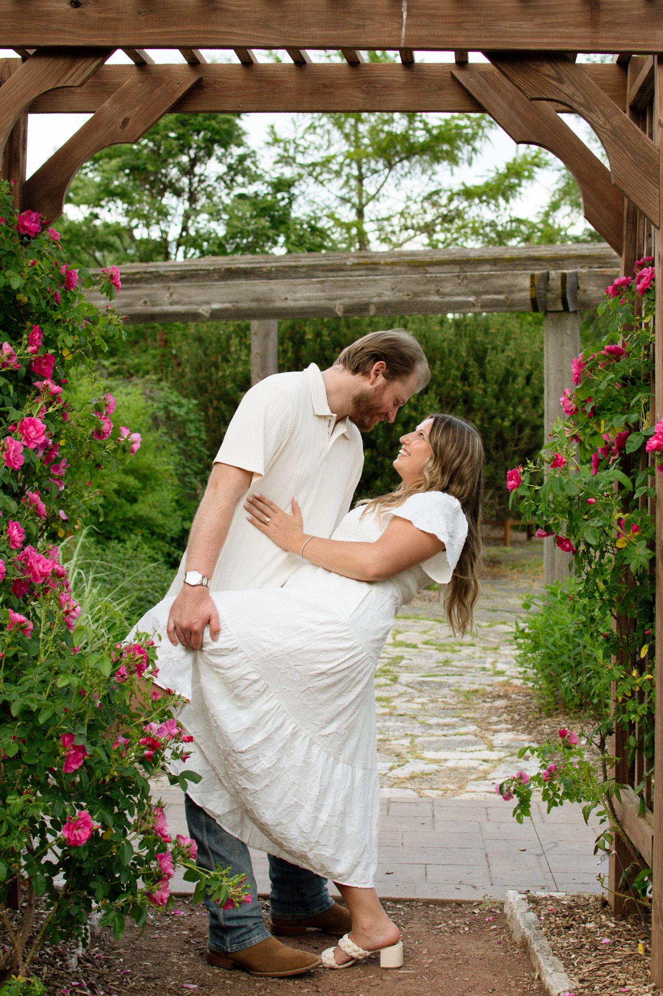 Candid portrait of a couple during an engagement session