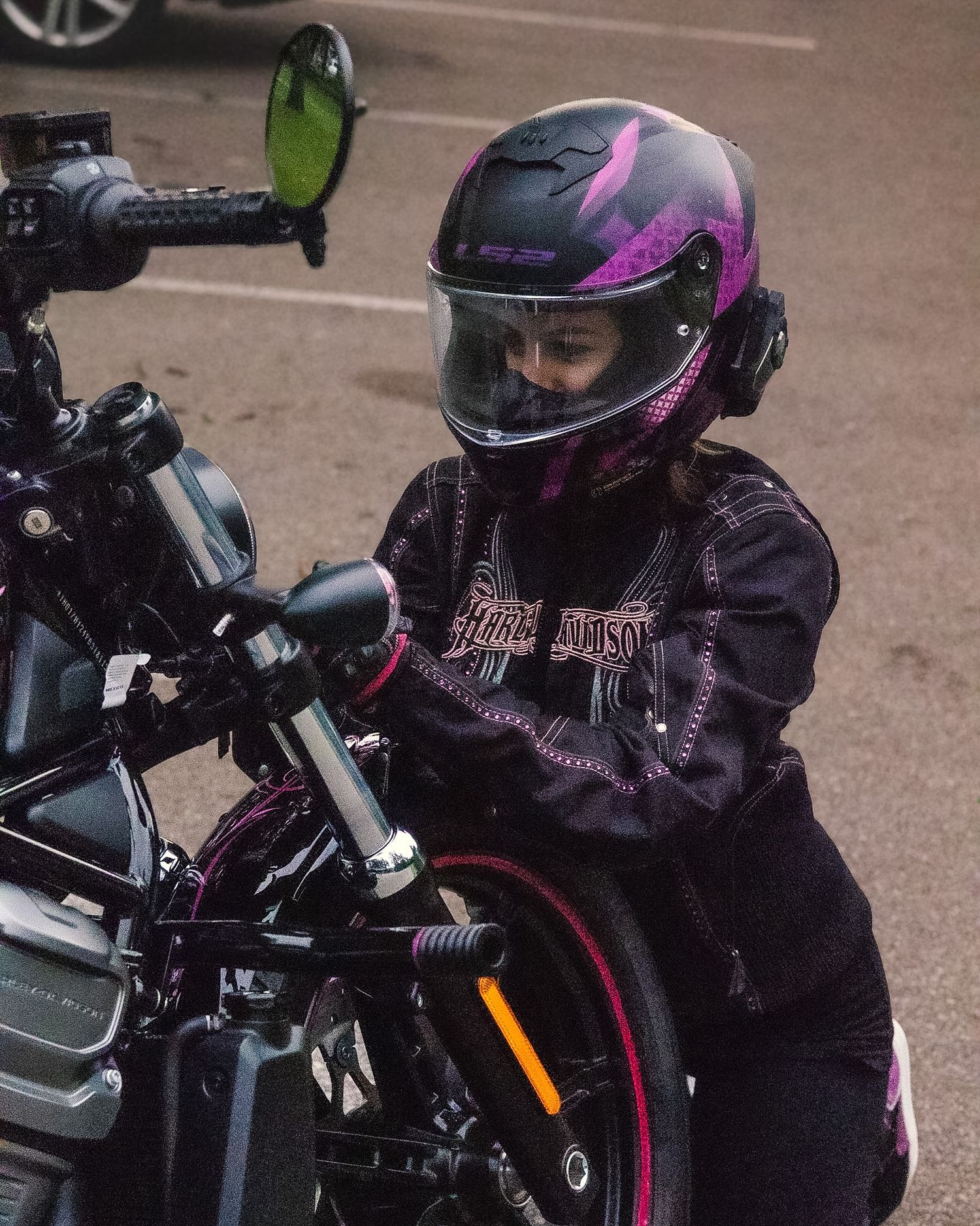 Motorcycle and owner portrait photography