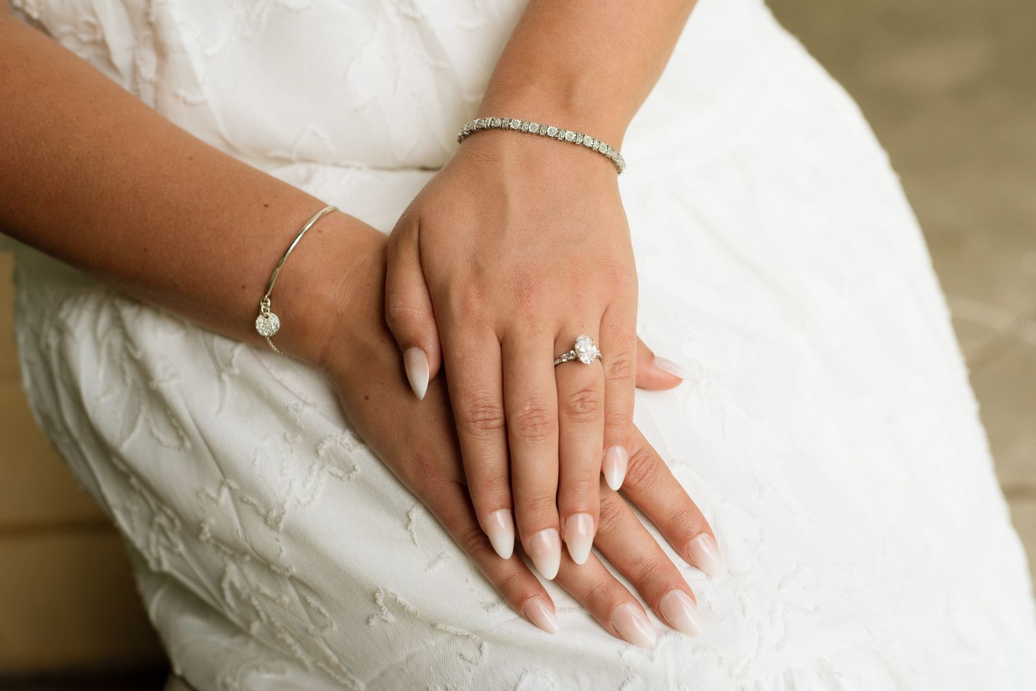 Engagement ring close-up during couples photography session