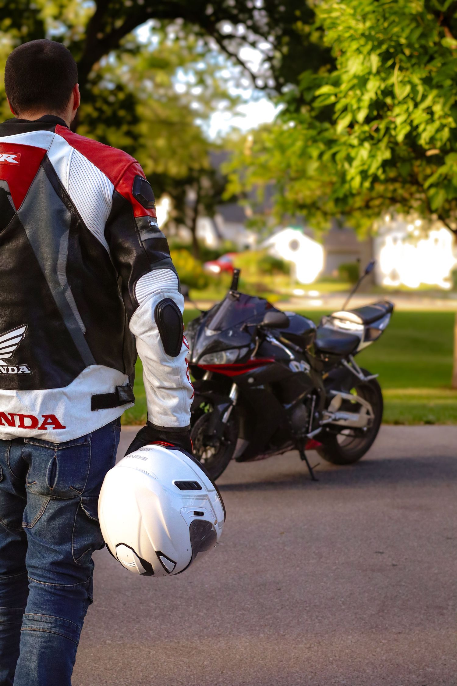 Motorcycle and owner portrait photography