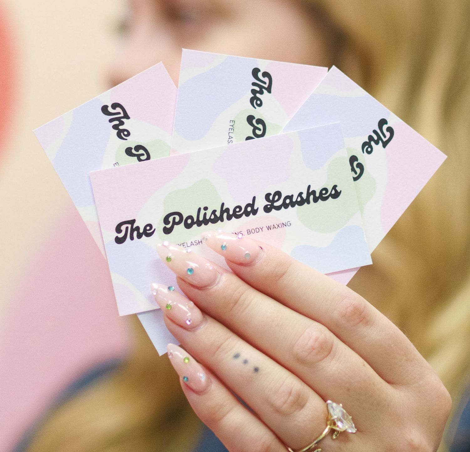 Business cards photographed for a small business