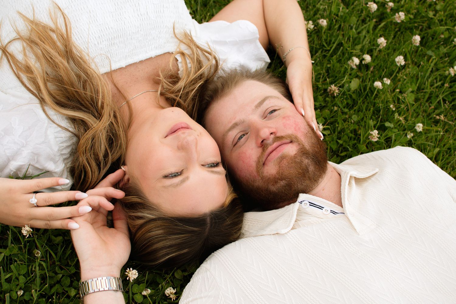 Candid portrait of a couple during an engagement session