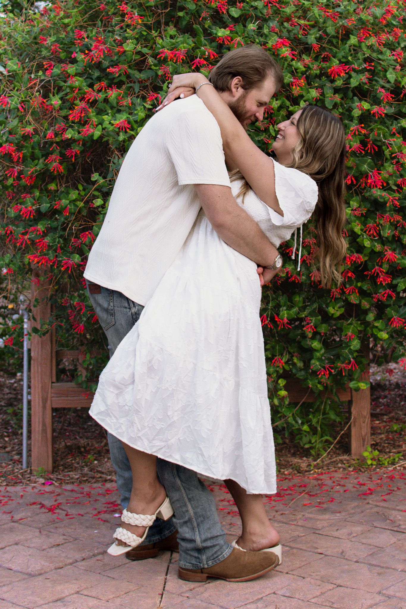 Candid portrait of a couple during an engagement session