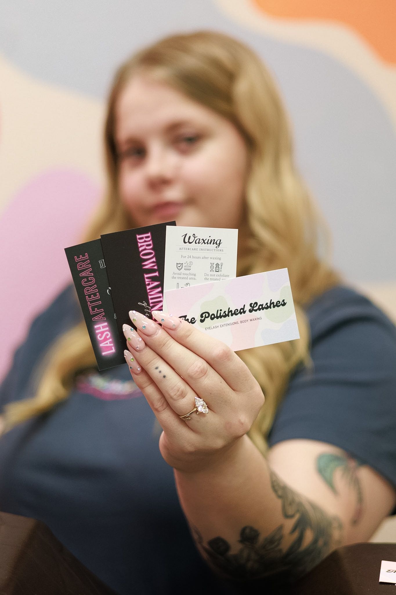 Business cards photographed for a small business