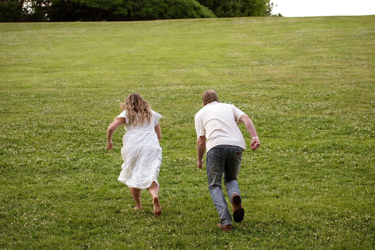 Candid portrait of a couple during an engagement session
