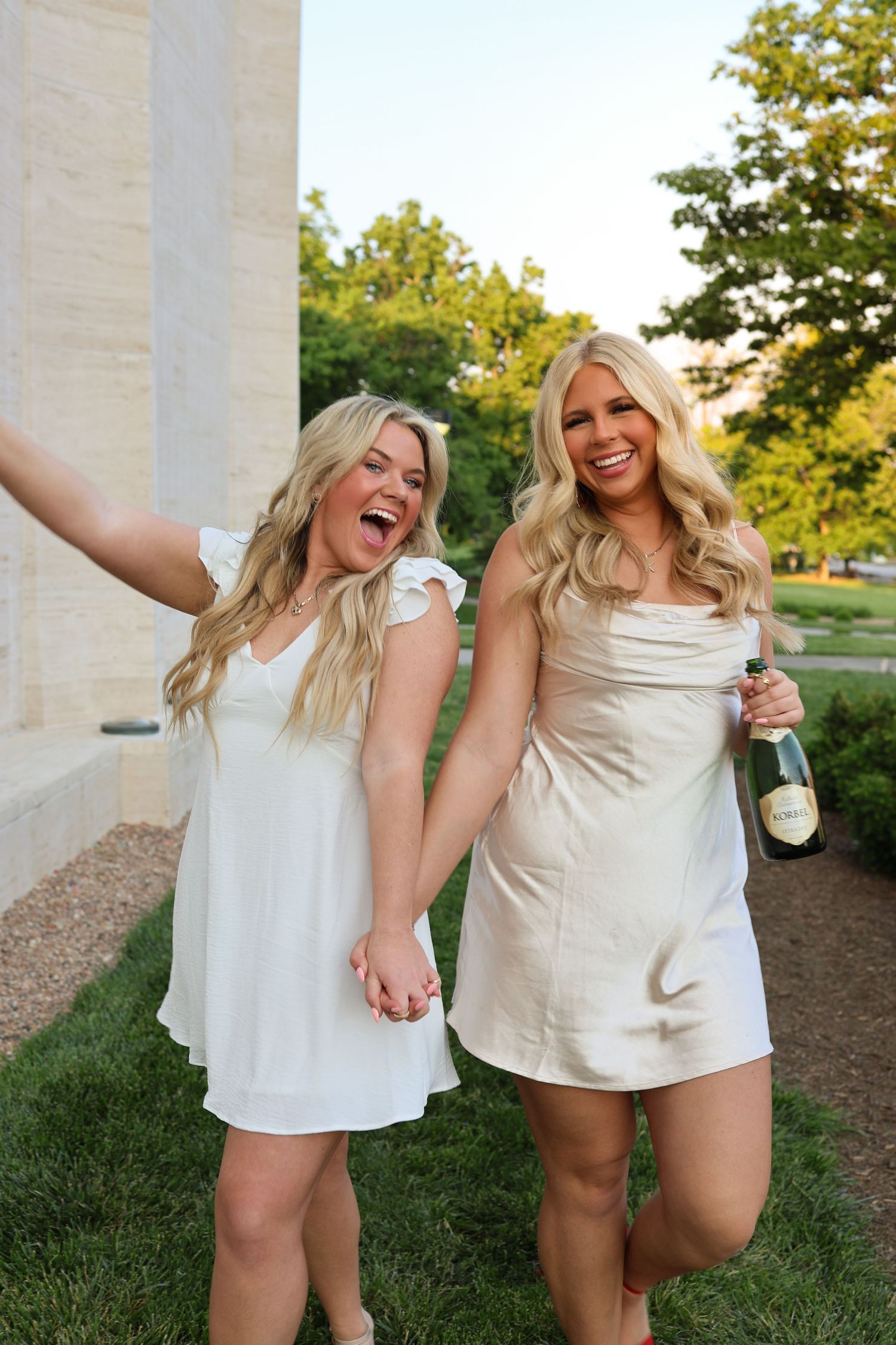 graduation photography champagne with friends
