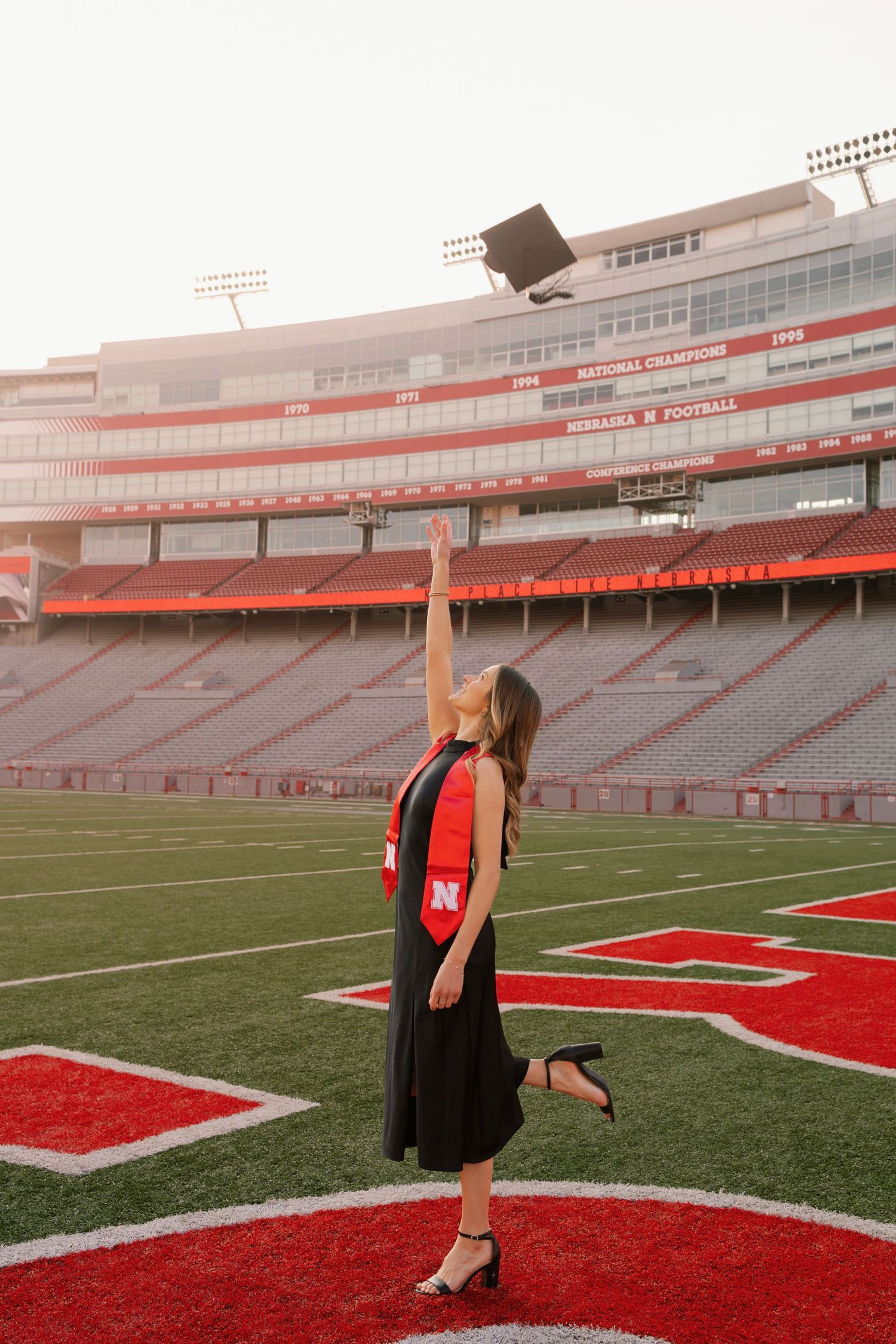 graduation photography in stadium Nebraska