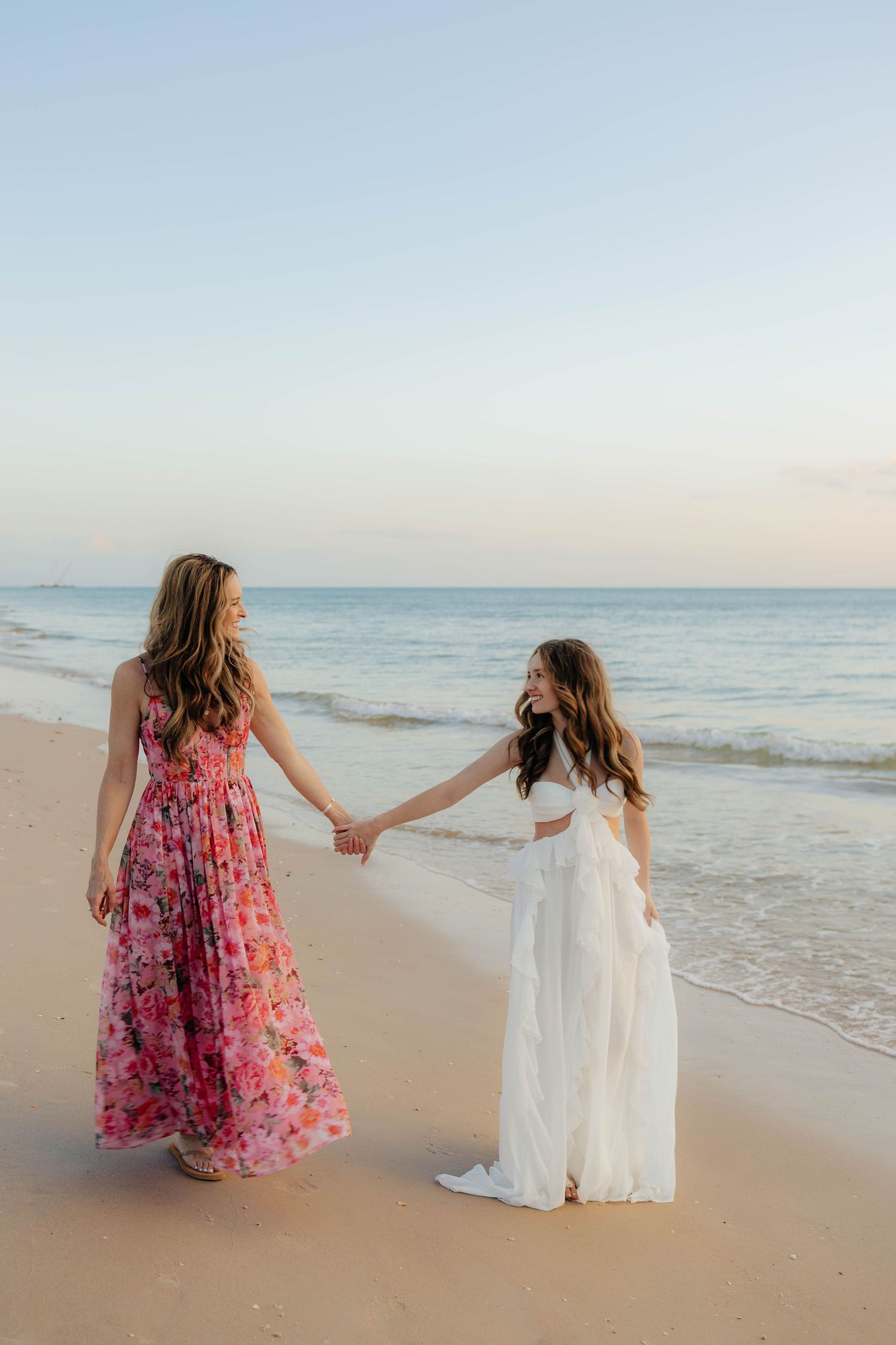 mom and daughter at naples beach