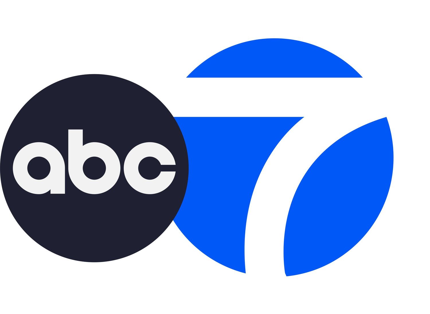 ABC 7 local news channel logo with dark circle and blue number seven icon.