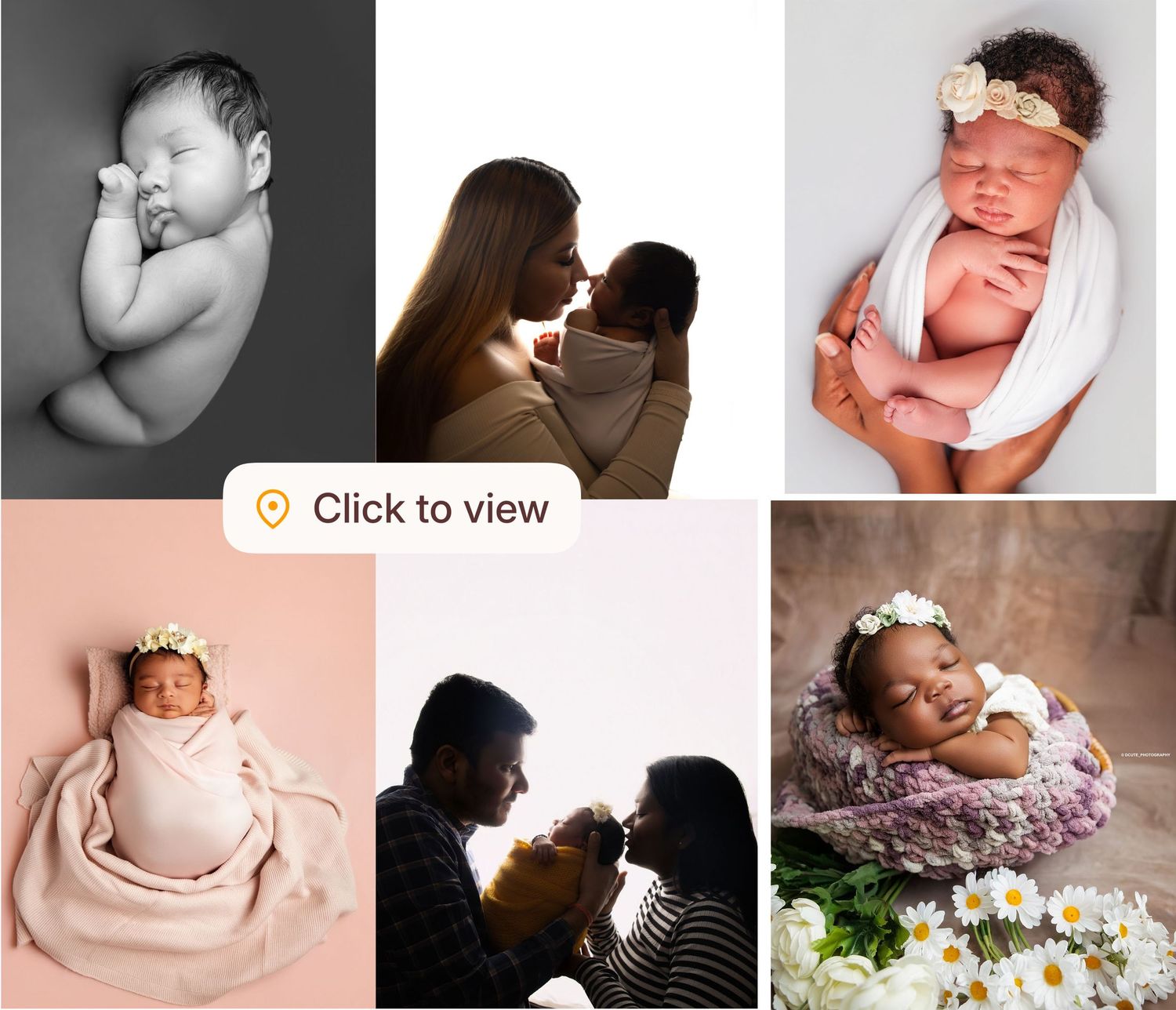 Collage of Toronto family photography prices and packages and sleeping babies and tender parent and baby moments.