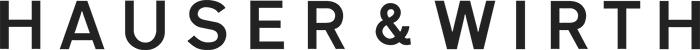 Minimalist black text logo for Hauser & Wirth in uppercase letters.