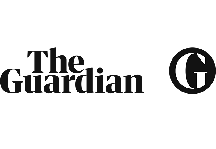 The Guardian newspaper logo in black serif font with distinctive G icon.