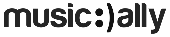 Modern typographic design showing 'music jally' in stylized black text.