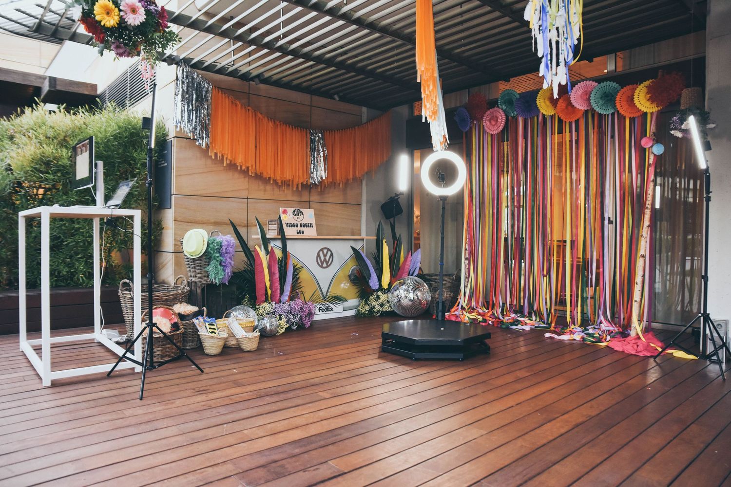 360 Video Booth for rent in Ibiza, Dreamlighibiza, photographer, boho decor, corporate events photo booth