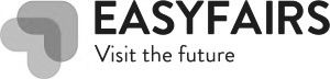 Easyfairs company logo with 'Visit the future' tagline in black and white.