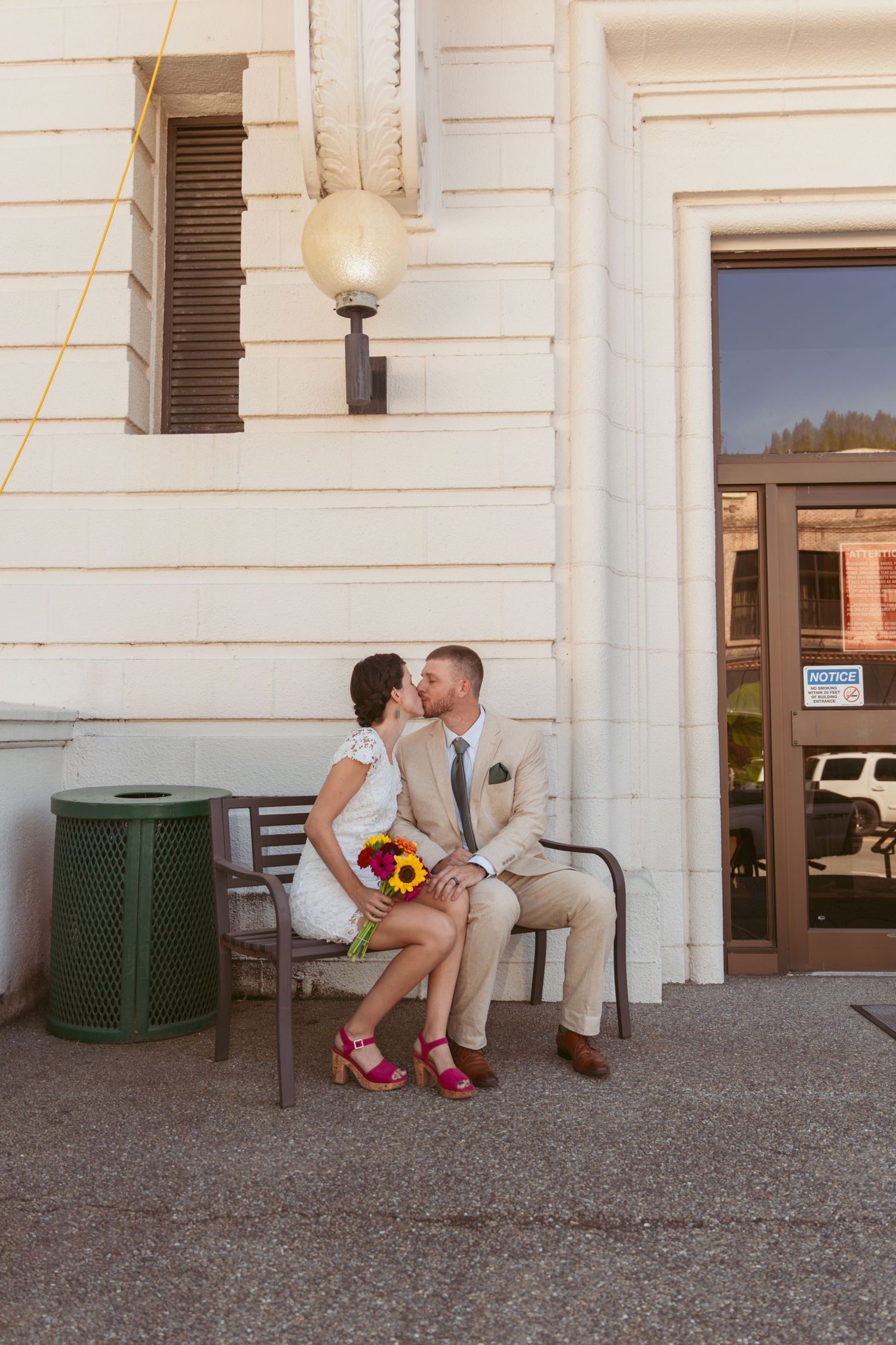 A romantic sequence showing a couple sharing moments on building steps.