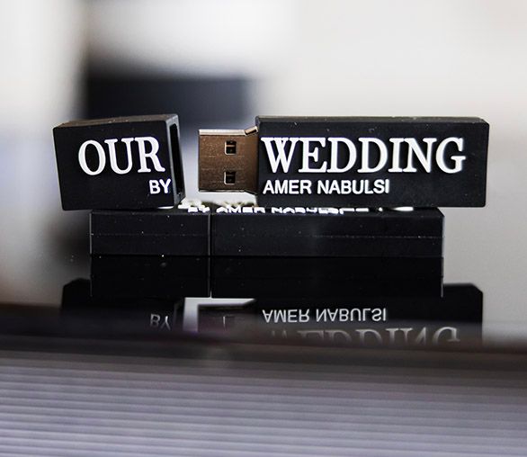 Wedding album collection displayed on a clean white surface with bold text design.