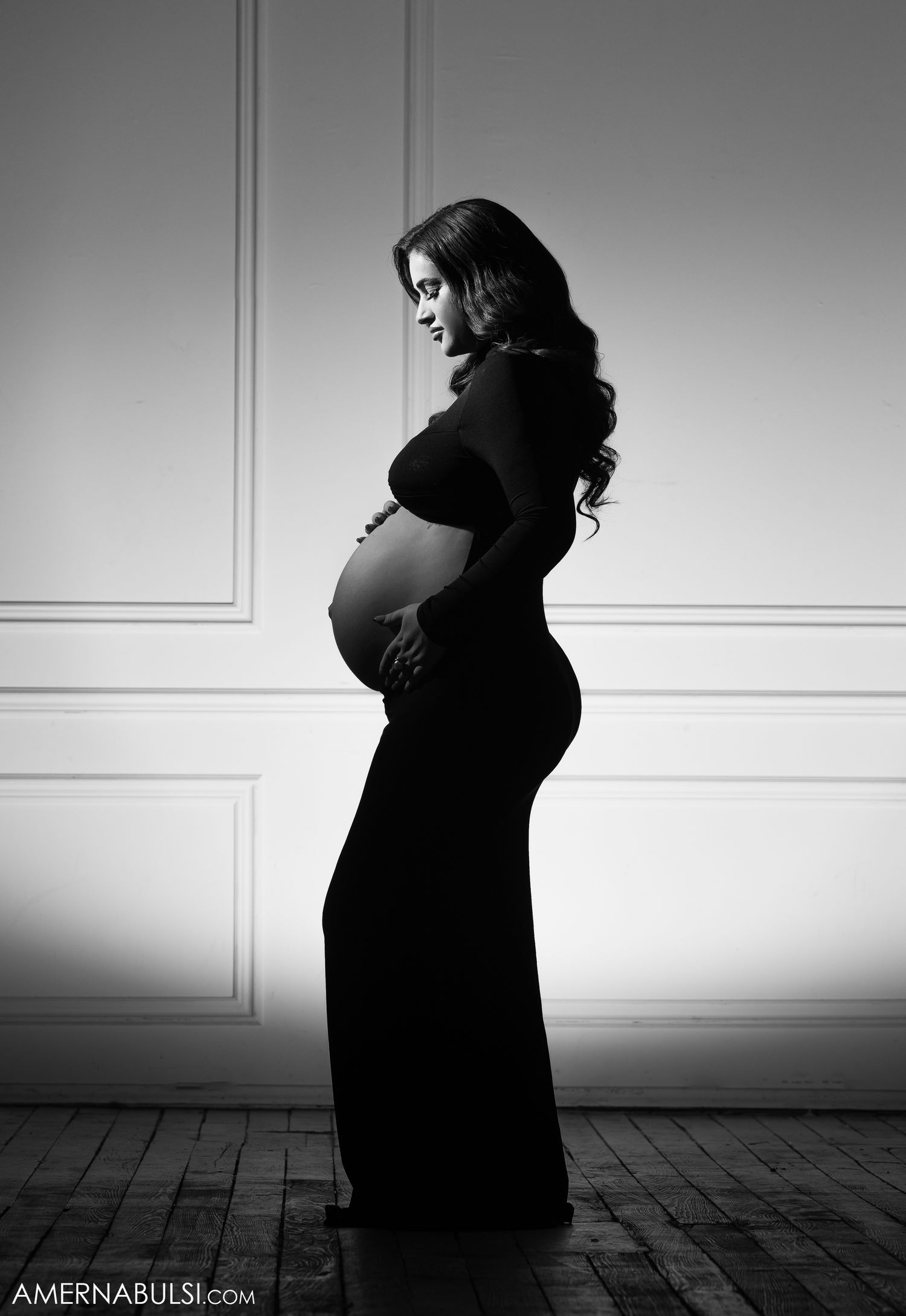 A maternity photo at the Millwork Creative Studio in Dundas Ontario