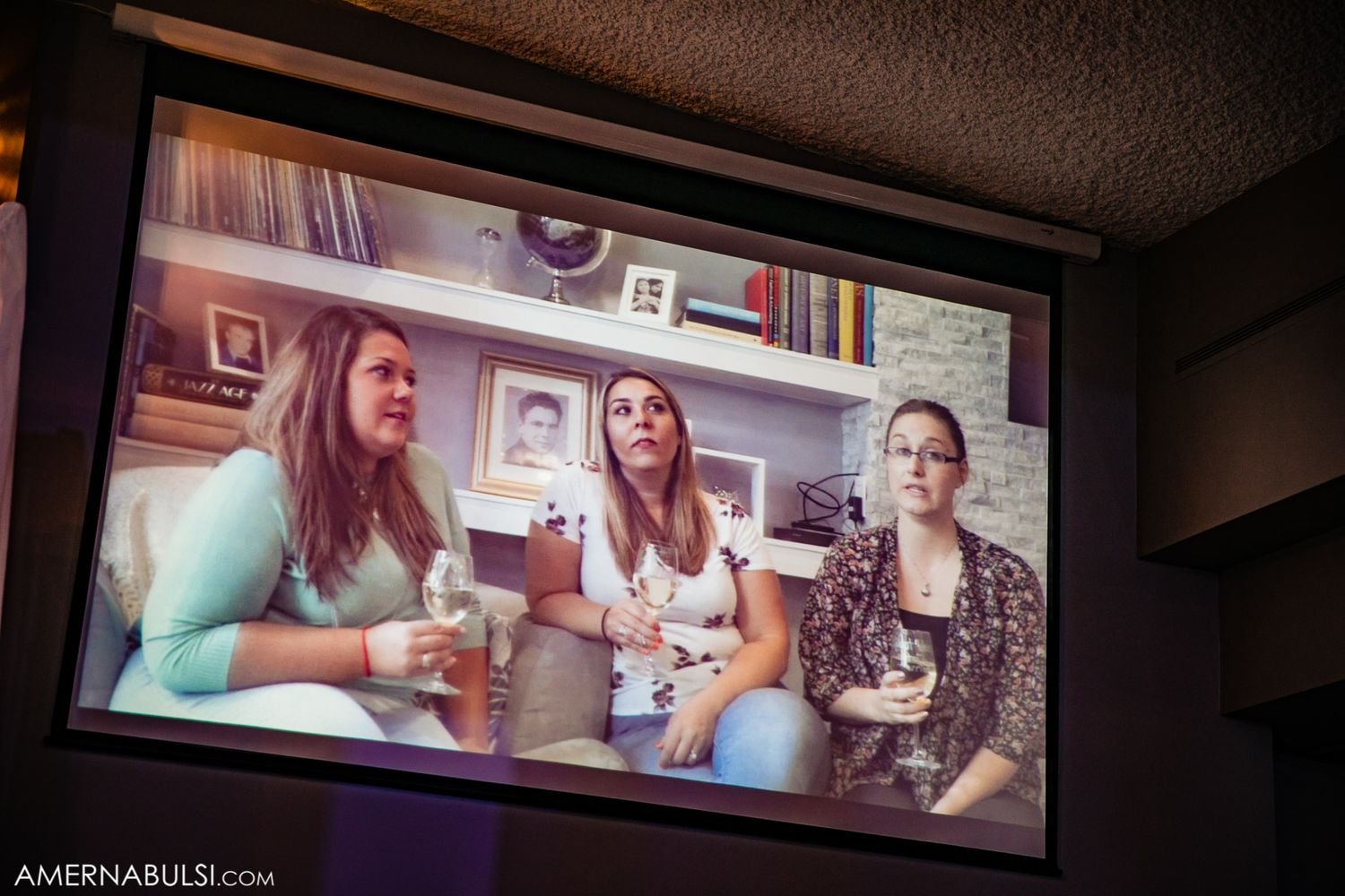 Series of video chat screenshots arranged in a filmstrip style layout.