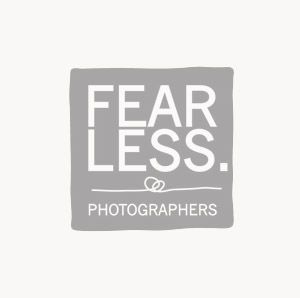 Fearless Photographers logo variations shown in grayscale design.