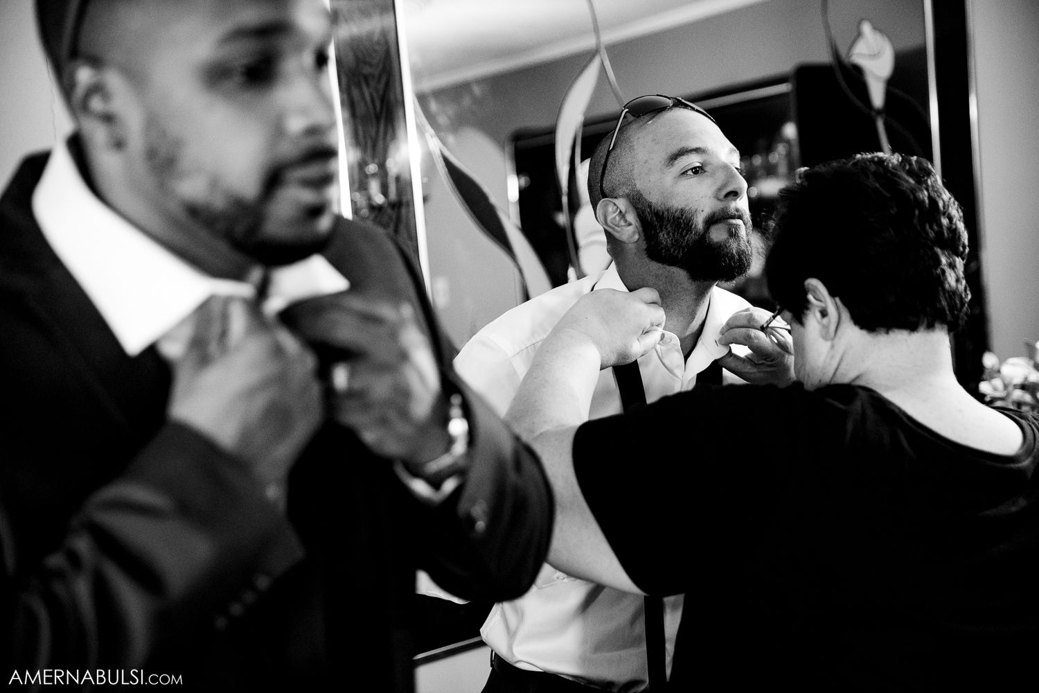 A series of black and white photos showing a bearded man smoking in different poses and angles.